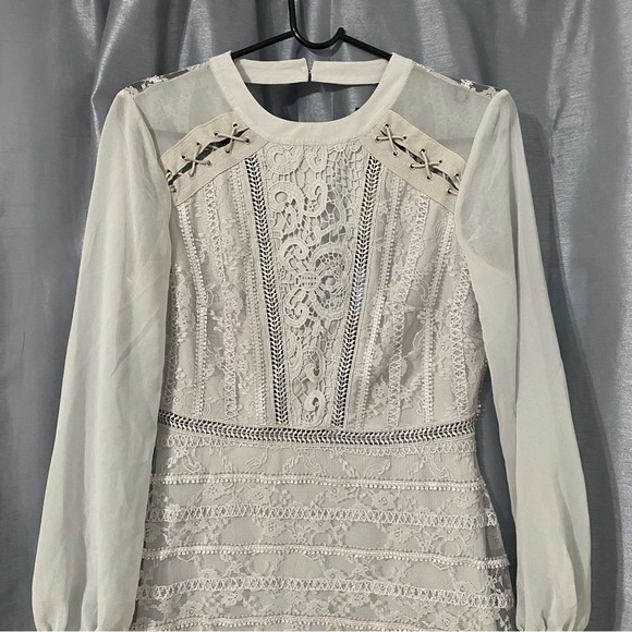 Topshop bluish gray chiffon dress - Picture 9 of 12